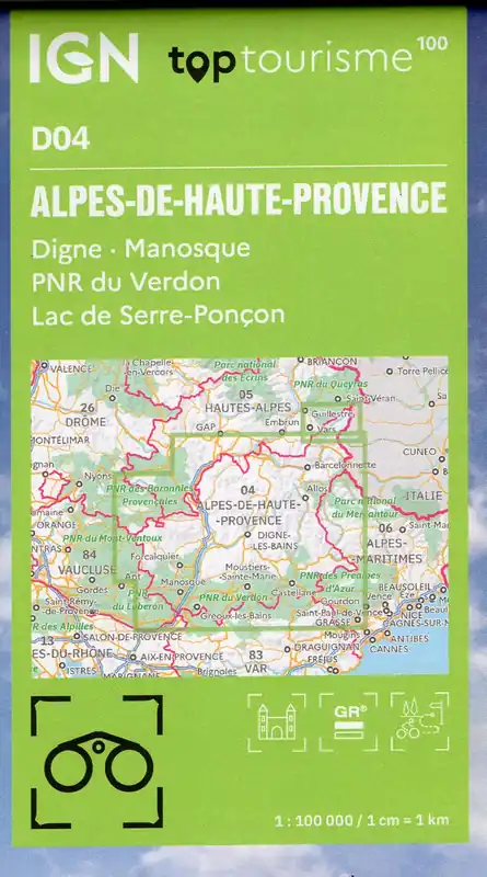 Finale Uitverkoop TCD-04 Alpes-de-Haute-Provence | overzichtskaart / fietskaart 1:100.000