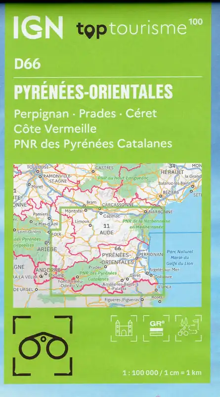 Speciale Aanbieding TCD-66 Pyrénées Orientales | overzichtskaart / fietskaart 1:100.000