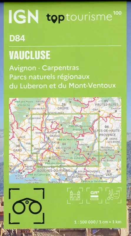 TCD-84 Vaucluse, Avignon | overzichtskaart / fietskaart 1:100.000 Bestel Nu