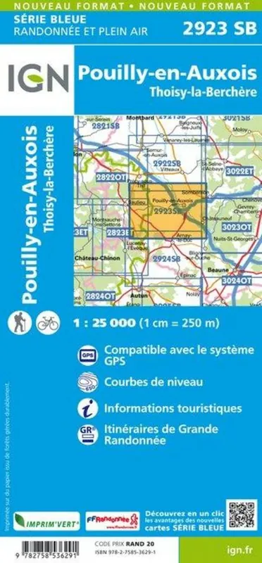 SB-2923 Pouilly-en-Auxois, Thoisy-la-Berchère | wandelkaart 1:25.000 Alleen Vandaag