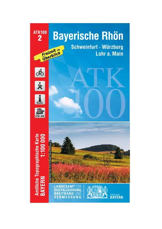 Koop Online ATK100 Blatt 2 Bayerische Rhön, Freizeitkarte 1:100.000