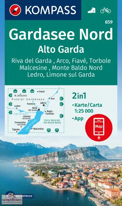 Korting Kompass wandelkaart KP-659 Gardasee Nord 1:25.000
