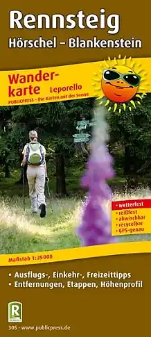 Rechtstreeks Van De Fabrikant Rennsteig | wandelkaart 1:25.000