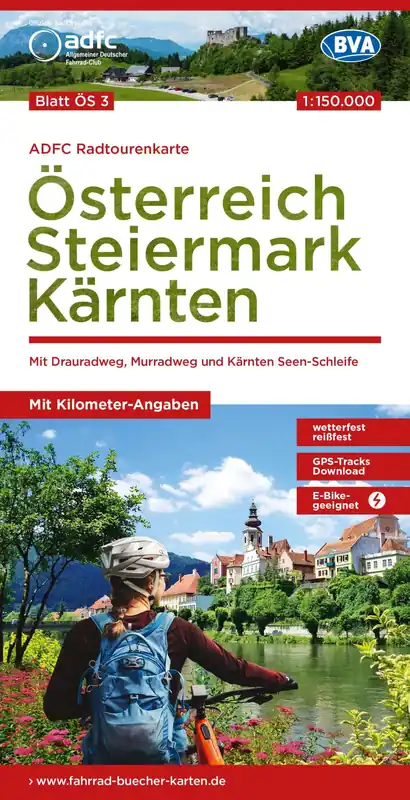 Dagaanbieding ADFC-ÖS3 Steiermark, Kärnten | fietskaart 1:150.000