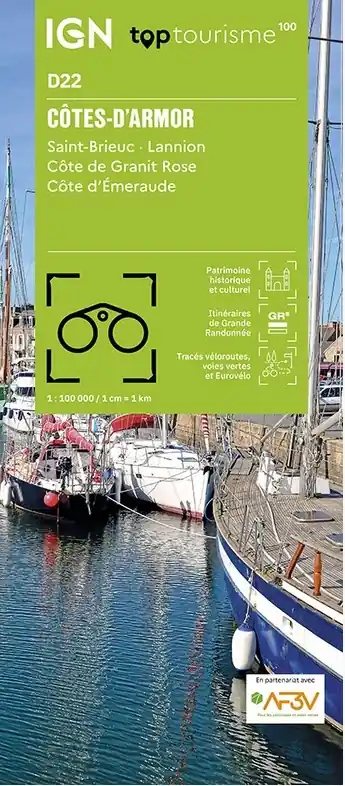 TCD-22 Côtes-d'Armor | overzichtskaart / fietskaart 1:100.000 Nieuw