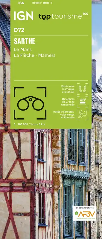 Veilige Betaling TCD-72 Sarthe | overzichtskaart / fietskaart 1:100.000