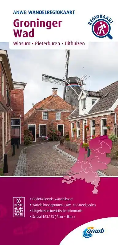 WRK-44 Winsum-Pieterburen-Uithuizen | ANWB wandelkaart 1:33.333 Fabrieksprijs