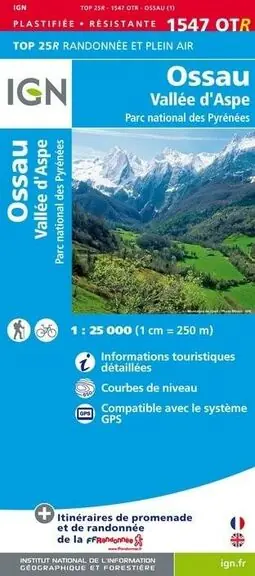 Tijdelijk Beschikbaar 1547OTR Ossau, Vallée d'Aspe, PNR des Pyrénées | wandelkaart 1:25.000