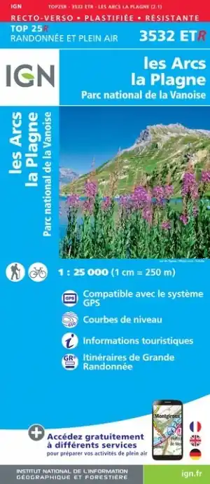 3532ETR Les Arcs, La Plagne / PN de la Vanoise | wandelkaart 1:25.000 Direct Beschikbaar