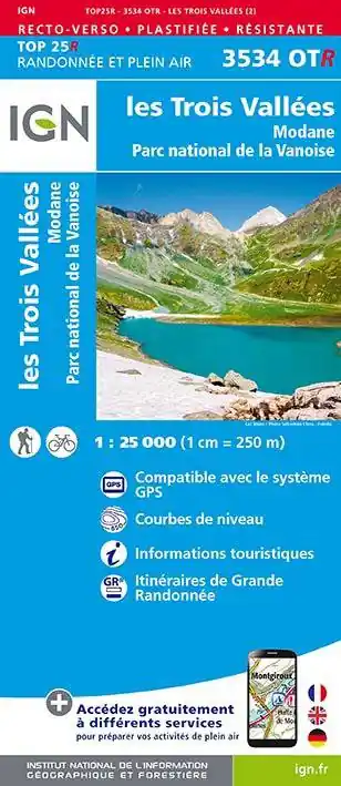 Uitverkoop 3534OTR les Trois Vallées, Modane, PN de la Vanoise | wandelkaart 1:25.000