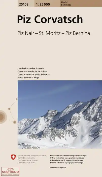 Nu Kopen G-25108 Piz Corvatsch, Piz Nair, St.Moritz, Piz Bernina 1/25