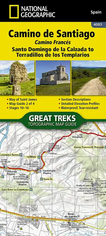 wandelatlas Santiago deel 2: Santo Domingo de la Calzada to Terradillos de los Templarios 1/50 Populair