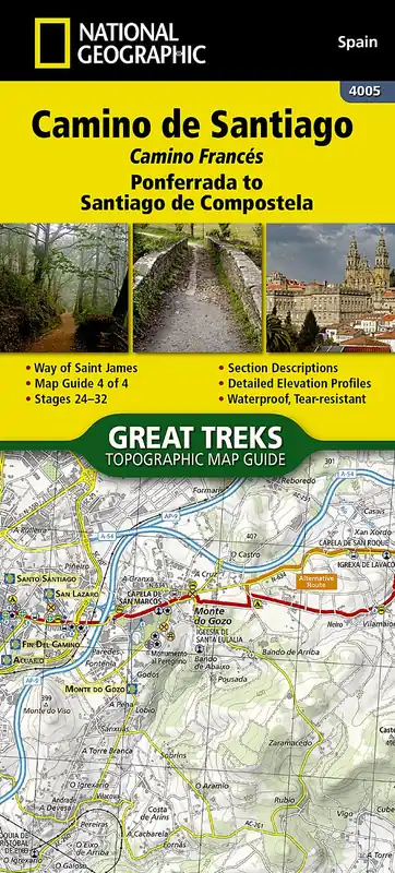Dagaanbieding wandelatlas Santiago deel 4: Ponferrada to Santiago de Compostela 1/50