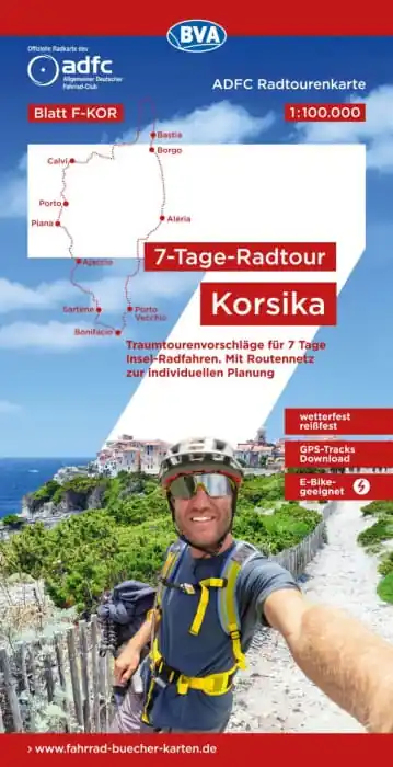 ADFC-Blatt F-KOR Corsica | fietskaart 1:100.000 Rechtstreeks Van De Fabrikant