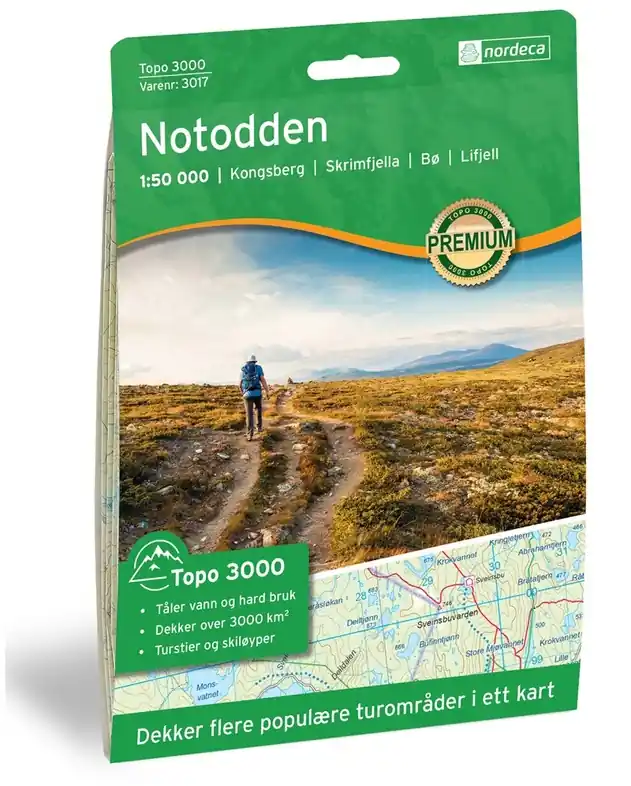 Veilige Betaling NO-3017 Notodden | topografische wandelkaart 1:50.000