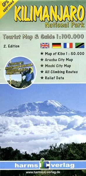 Voordeelprijs Kilimanjaro national park trekking map 1:100.000 *