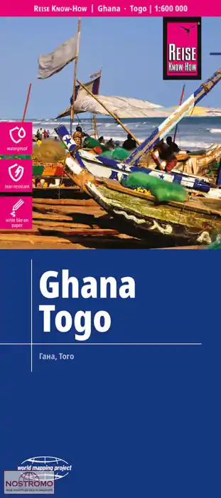 Laatste Versie Ghana, Togo | landkaart, wegenkaart 1:600.000