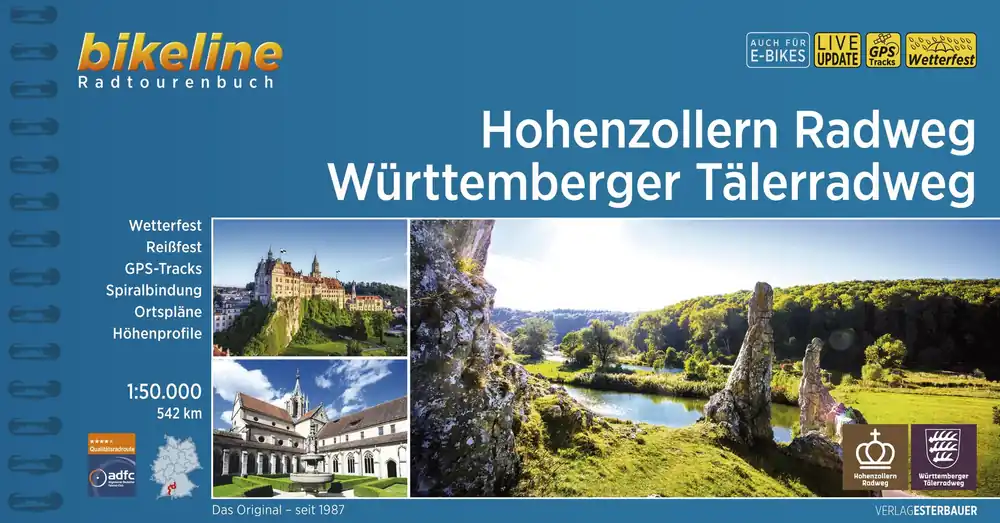 Aanbieding Bikeline Hohenzollern Radweg, Württemberger Täler Radweg fietsgids