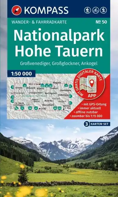 Kompass wandelkaart KP-50 NP Hohe Tauern 1:50.000 Betaalbaar