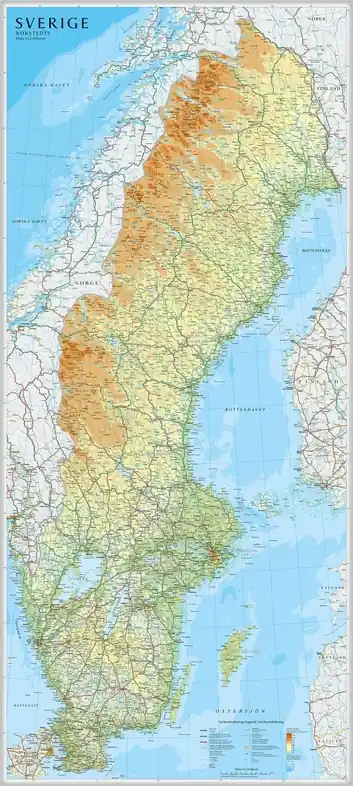 planokaart Zweden (wandkaart) Op = Op