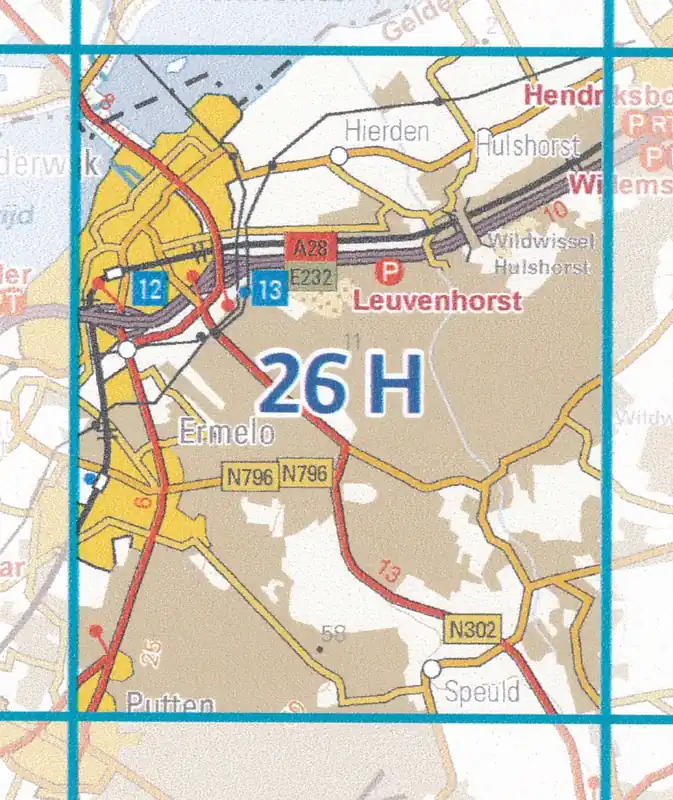 26H Harderwijk topografische wandelkaart 1:25.000 Op = Op