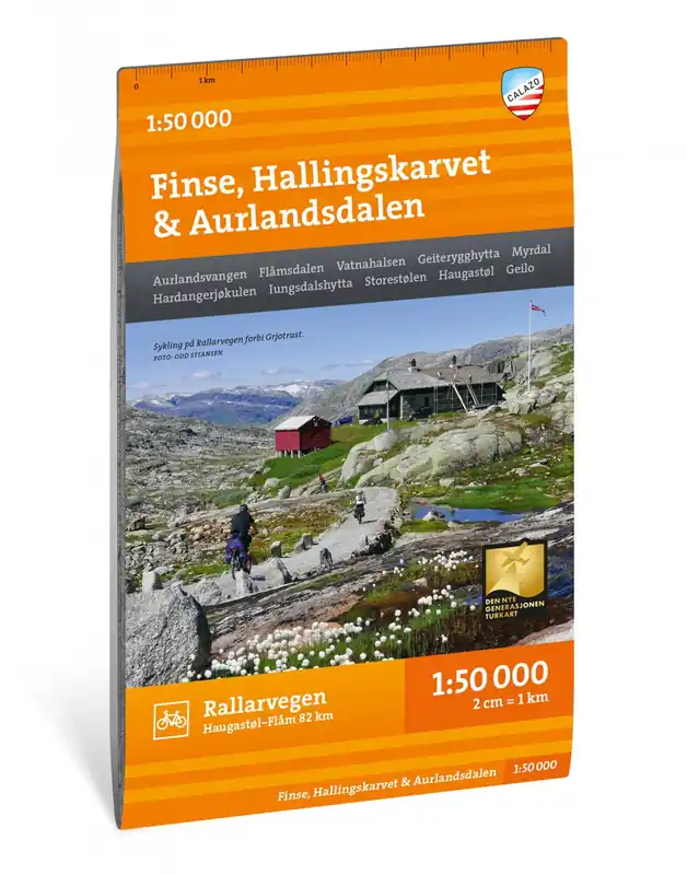 CAL-114 Finse, Hallingskarvet, Aurlandsdalen wandelkaart 1:50.000 Betaalbaar