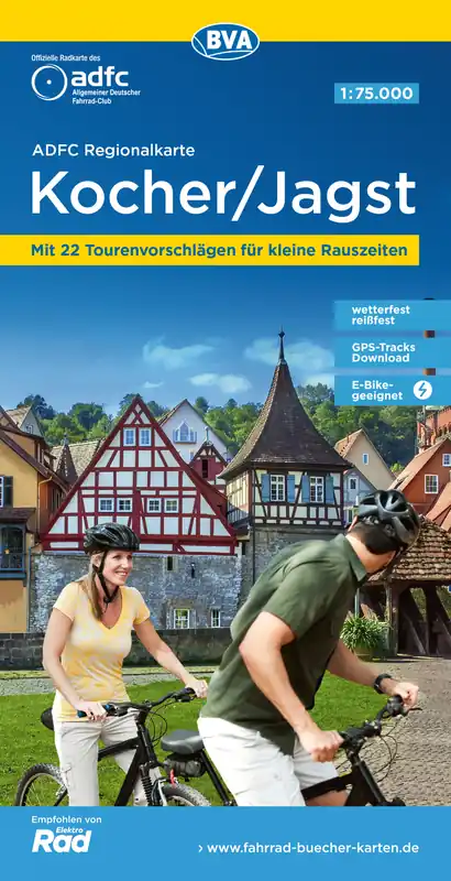 Kocher und Jagst fietskaart 1:75.000 Korting