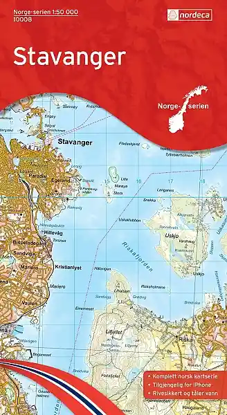 Topografische wandelkaart 10008 Stavanger 1:50,000 Aanbieding