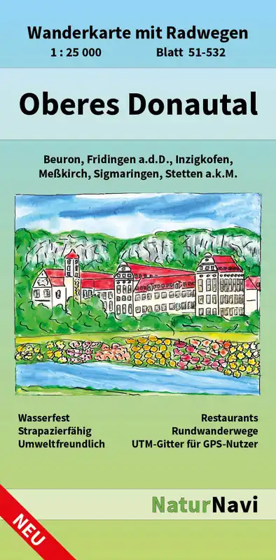 Voordeelprijs NaturNavi 51-532 wandelkaart Oberes Donautal 1:25.000