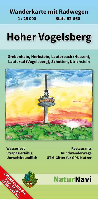 Dagaanbieding NaturNavi 52-560 wandelkaart Hoher Vogelsberg 1:25.000