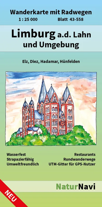 NaturNavi 43-558 wandelkaart Limburg an der Lahn 1:25.000 Exclusieve Aanbieding