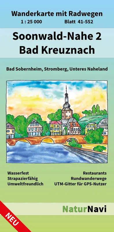 Aanbieding NaturNavi 41-552 wandelkaart Soonwald - Nahe 2 (Bad Kreuznach) 1:25.000