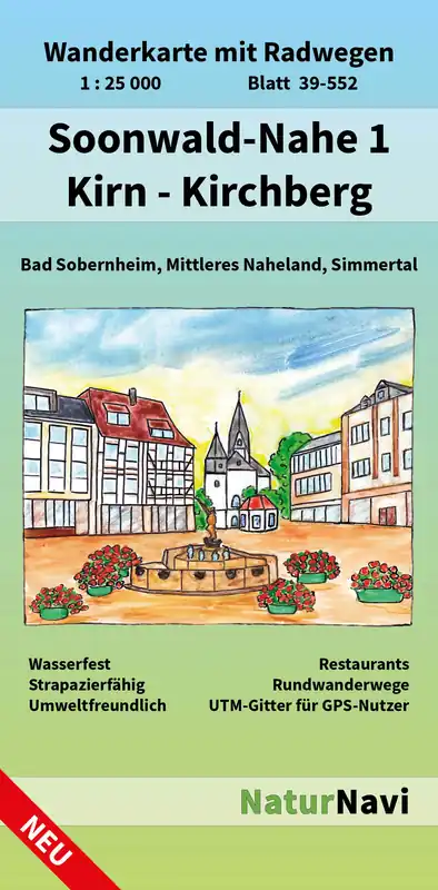 Direct Beschikbaar NaturNavi 39-552 wandelkaart Soonwald - Nahe 1 (Kirn, Kirchberg) 1:25.000