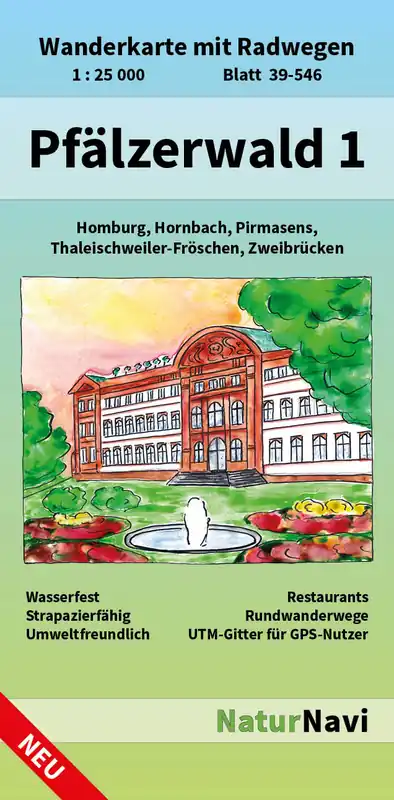 NaturNavi 39-546 wandelkaart Pfälzerwald 1 (Pirmasens, Zweibrücken) 1:25.000 Favoriet
