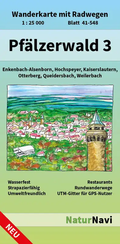 Beperkt Aanbod NaturNavi 41-548 wandelkaart Pfälzerwald 3 (Kaiserslautern) 1:25.000
