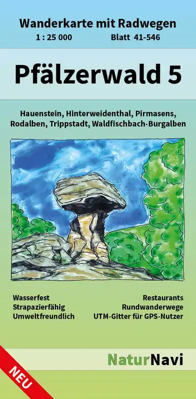 Beperkte Voorraad NaturNavi 41-546 wandelkaart Pfälzerwald 5 (Pirmasens) 1:25.000