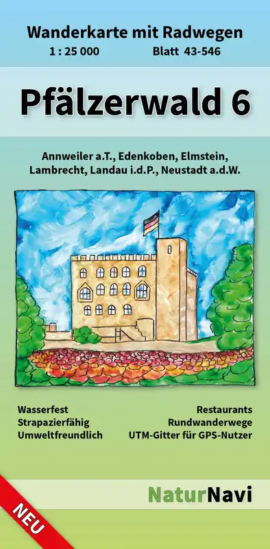 NaturNavi 43-546 wandelkaart Pfälzerwald 6 (Neustadt, Weinstrasse) 1:25.000 Gratis Verzending