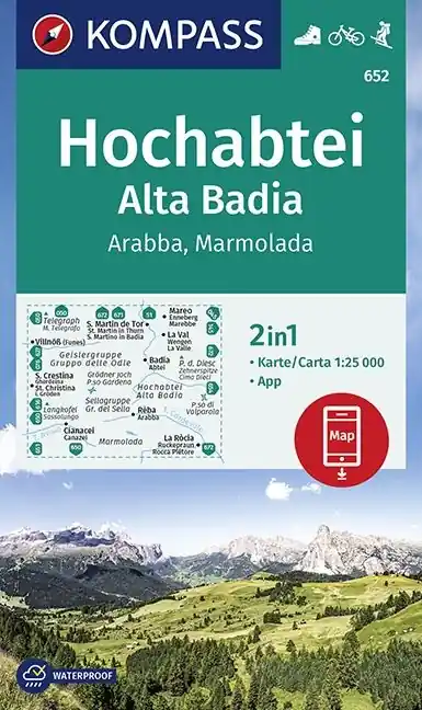 Kompass wandelkaart KP-652 Hochabtei / Alta Badia 1:25.000 Tijdelijk Beschikbaar