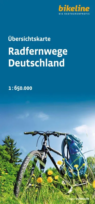 Nieuw Bikeline overzichtskaart Langeafstandsfietsroutes Duitsland 1:650.000