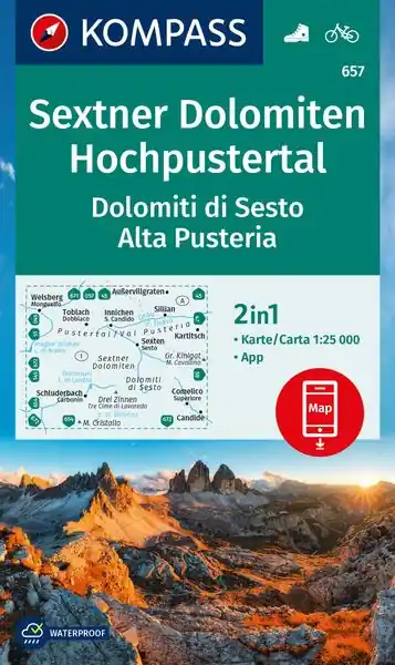 Hete Deal Kompass wandelkaart KP-657 Sextener Dolomiten, Hochpustertal 1:25.000