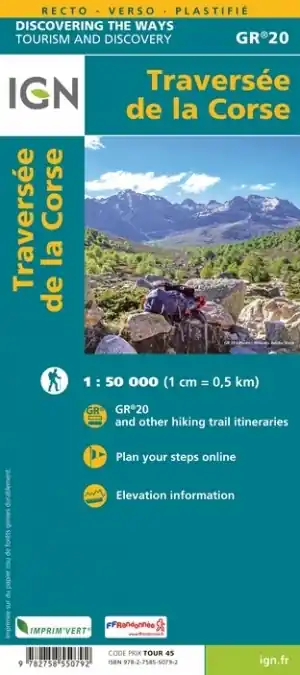 Traversée de la Corse GR 20 | wandelkaart GR20 1:50.000 Korting