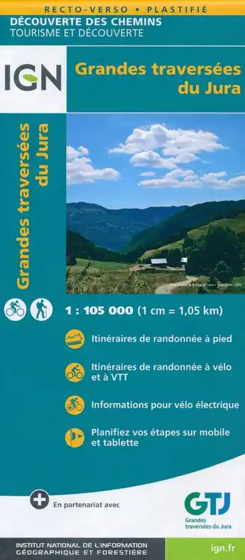 GR-5 Grandes traversées du Jura | wandelkaart 1:105.000 Express Levering