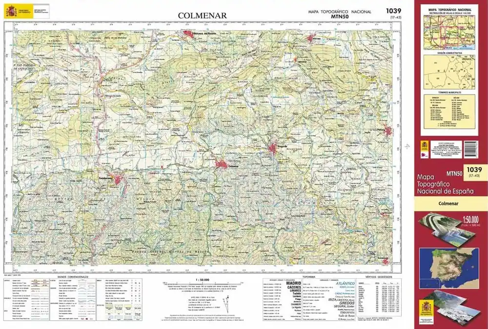 Gratis Retour Hoja 1039 Colmenar top. wandelkaart 1:50.000