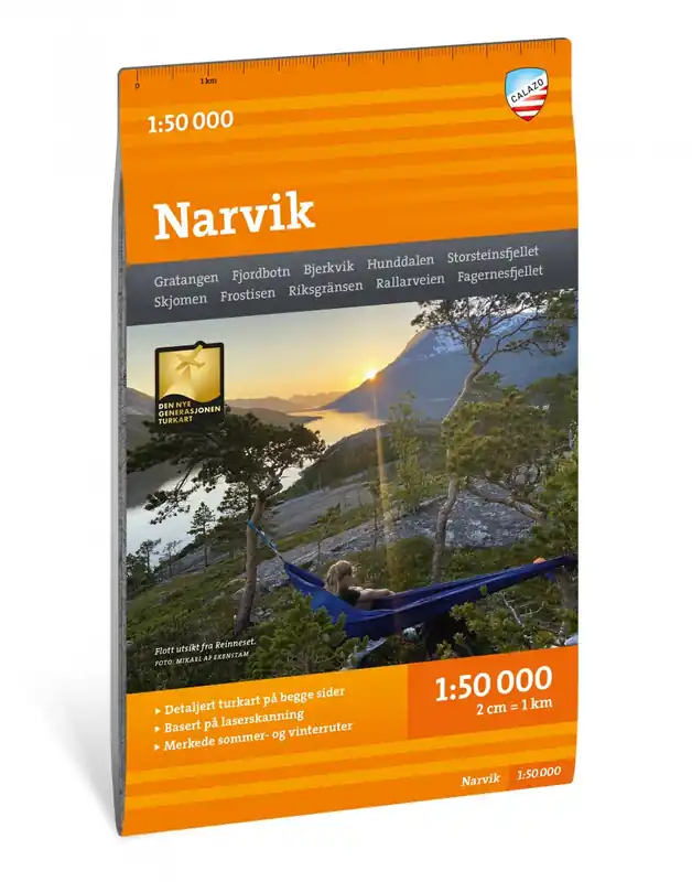 CAL-021 Narvik turkart wandelkaart 1:50.000 Gereduceerde Prijs
