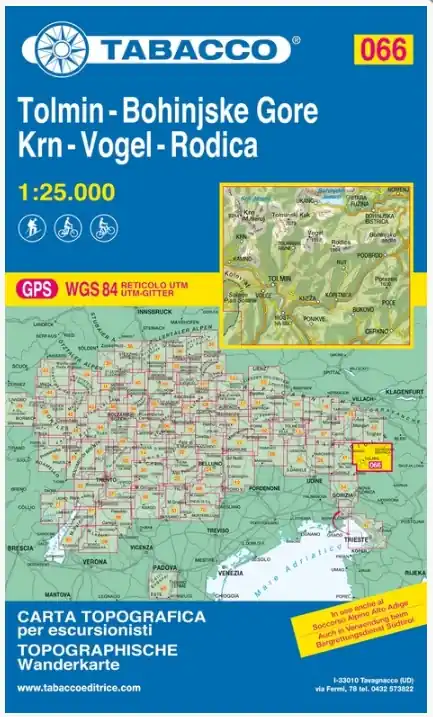 Hete Deal TAB-066 Tolmin, Bohinjske Gore, Krn, Rodica | Tabacco wandelkaart