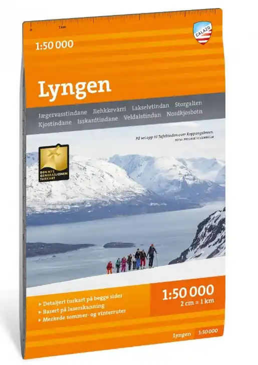 CAL-019 Lyngen, Tur- og toppturkart wandelkaart 1:50.000 Rechtstreeks Van De Fabrikant