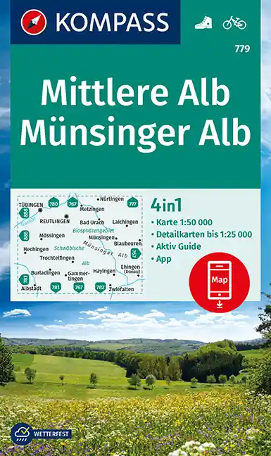 Kompass wandelkaart KP-779 Mittlere Alb, Münsinger Alb Seizoensaanbieding