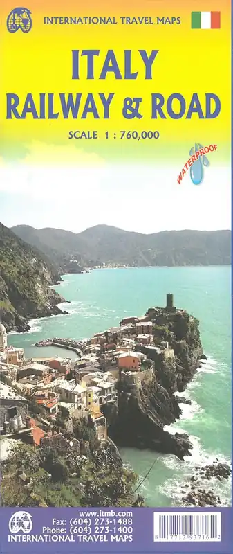 ITM Italy Railway & Road Map | wegen- en spoorwegenkaart Italië 1:850.000 Fabrieksprijs