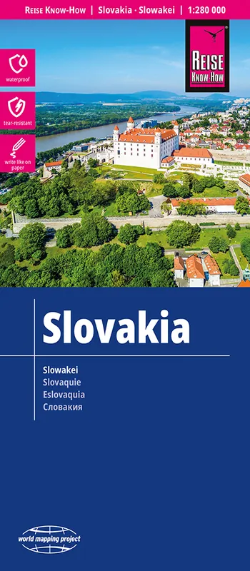 Betrouwbaar Slowakije landkaart, wegenkaart 1:280.000