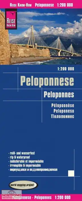 Peloponnesos landkaart, wegenkaart 1:200.000 Exclusieve Aanbieding